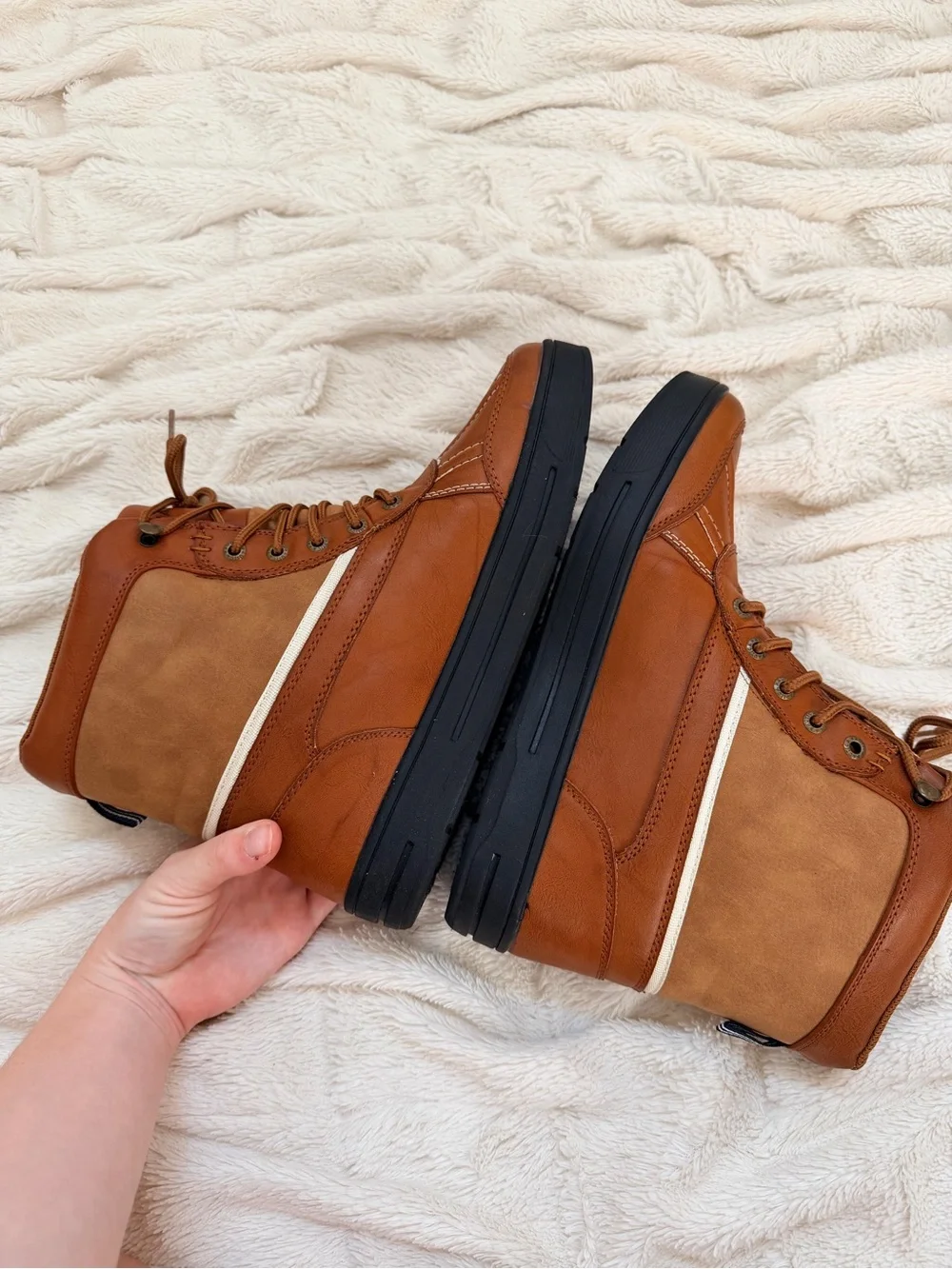 NWOT Nautica Lockview cold-weather duck boots brown leather men’s Sz 10